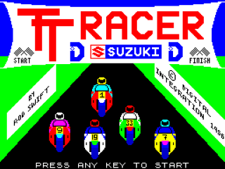 TT Racer title screen for ZX Spectrum